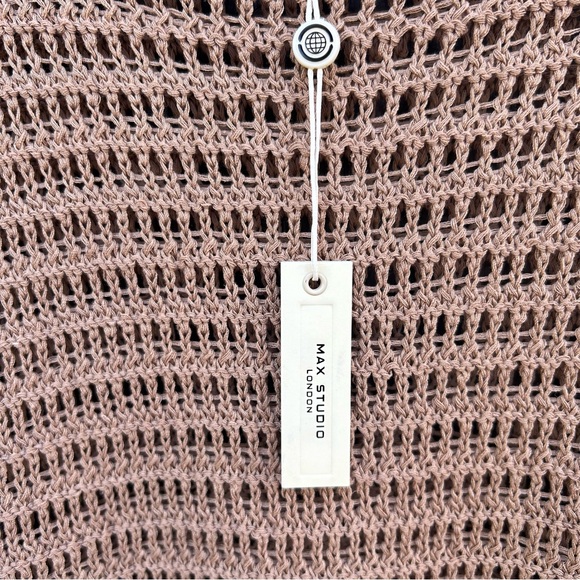 Max Studio Sweater Vest Brown Loose Knit Sleeveless Cottagecore Boho size 1X NWT - Picture 5 of 6